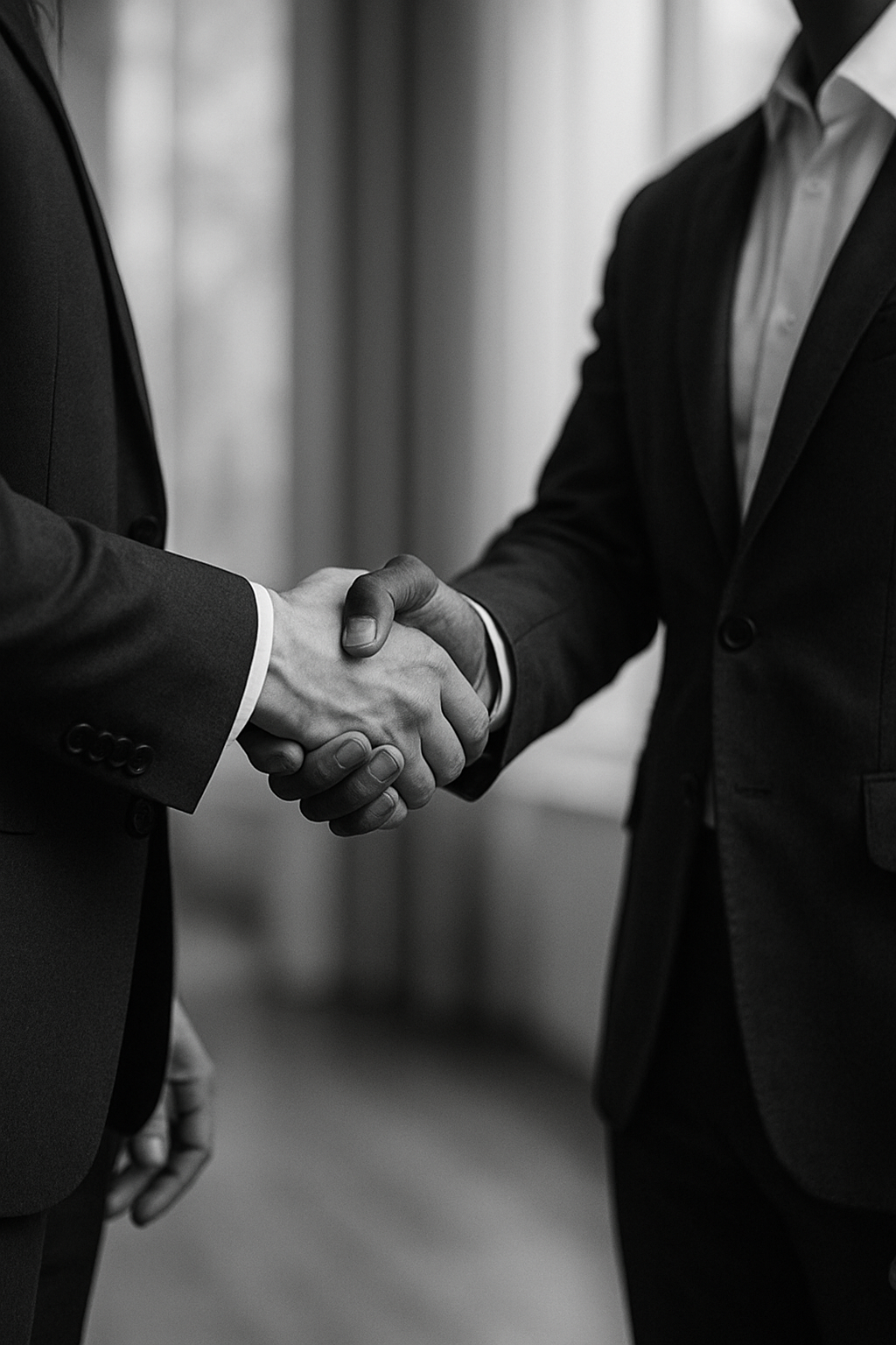 people shaking hands black and white